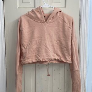 Cropped pink Gymshark hoodie